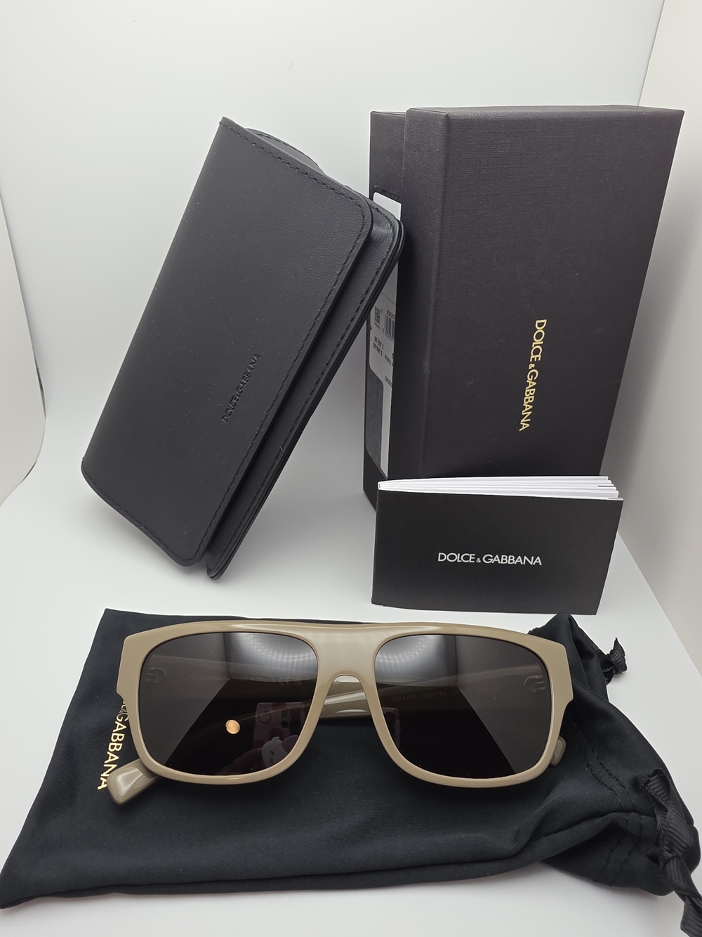Dolce & Gabbana Matte Beige Sunglasses with Dark Lenses